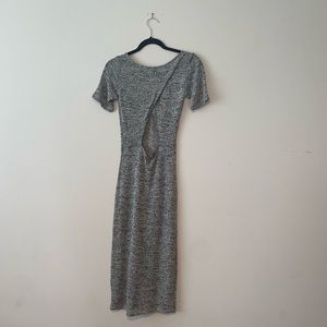 H&M Asymmetrical Open Back T-Shirt Dress in Grey SZ XS